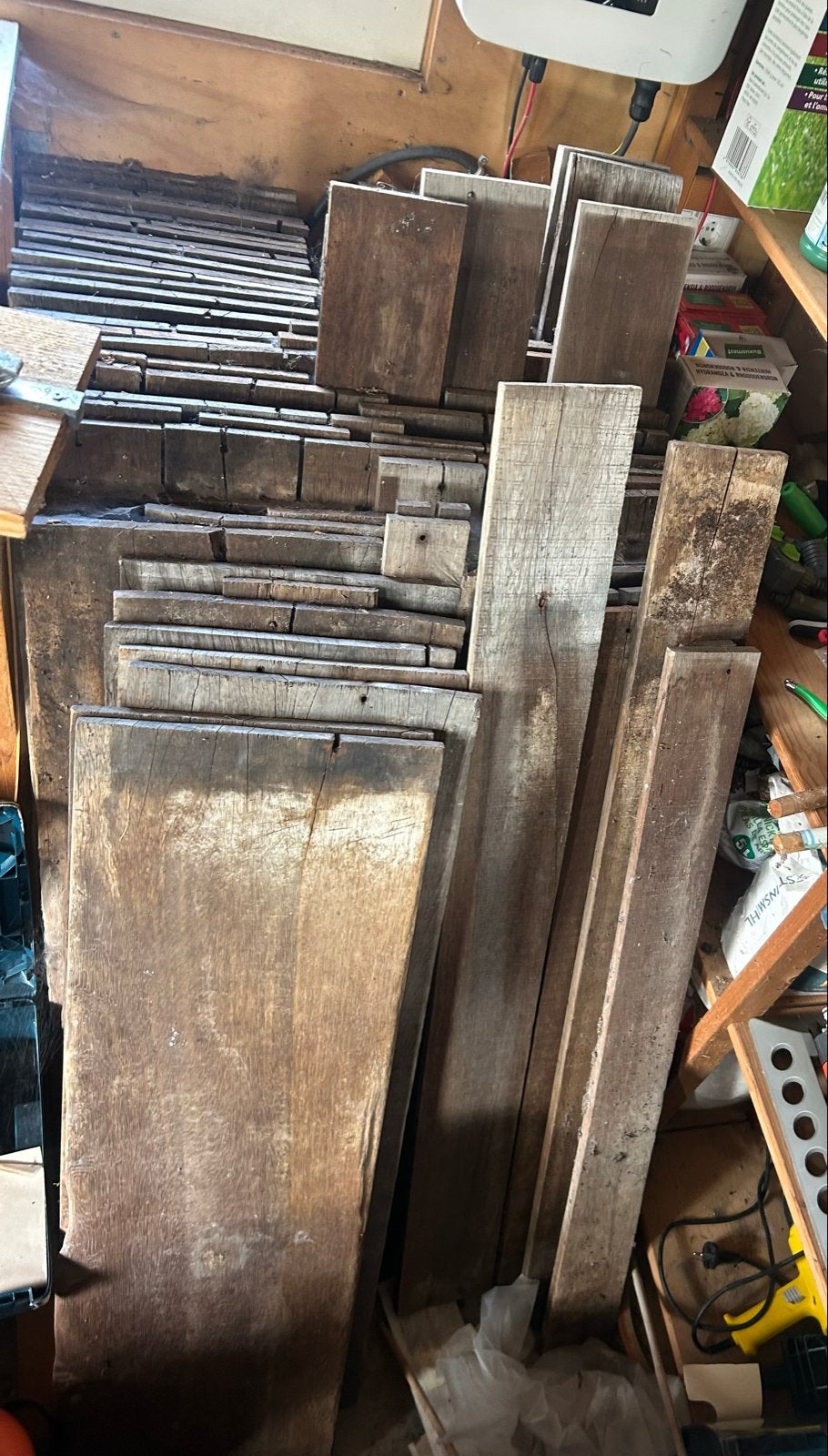 50x Azobé hardhouten planken (105x34cm e.a.) per 10 voor €80, Doe-het-zelf en Verbouw, Ophalen, Gebruikt, Minder dan 25 mm, Plank