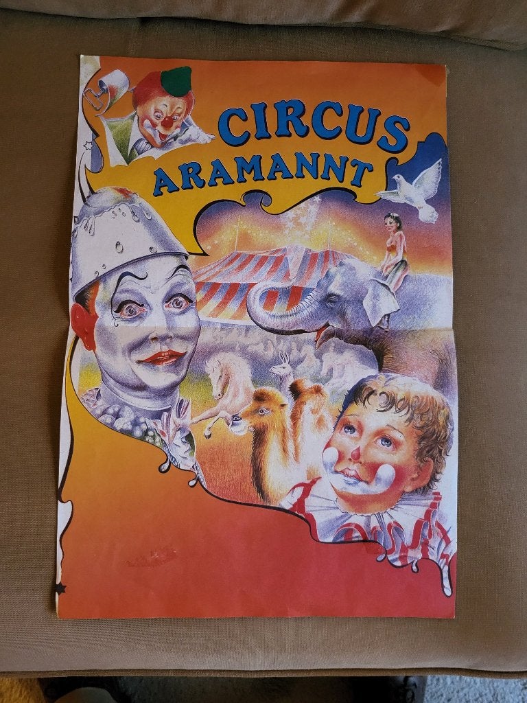 Circus /  prachtige gevouwen circusaffiches, Ophalen of Verzenden, A1 t/m A3, Overige onderwerpen, Rechthoekig Staand