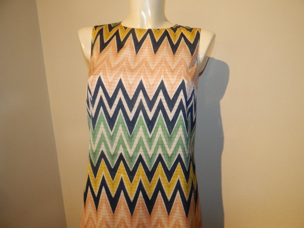 Missoni zomerse jurk aztec print mooie kleuren combinatie S, Kleding | Dames, Zo goed als nieuw, Knielengte, Missoni, Maat 36 (S)