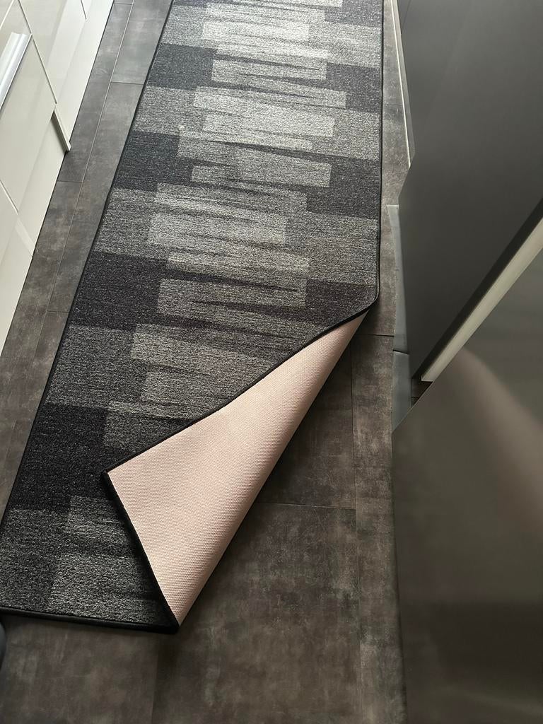 Moderne Keukenloper - Grijs/Zwart Patroon, Huis en Inrichting, Rechthoekig, Nieuw, 200 cm of meer, 50 tot 100 cm