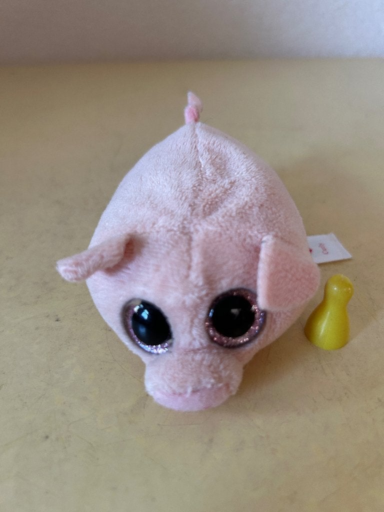 Ty Teeny Tys pluche varkentje Curly - 10 cm, Overige typen, Ophalen of Verzenden, Zo goed als nieuw, Roze