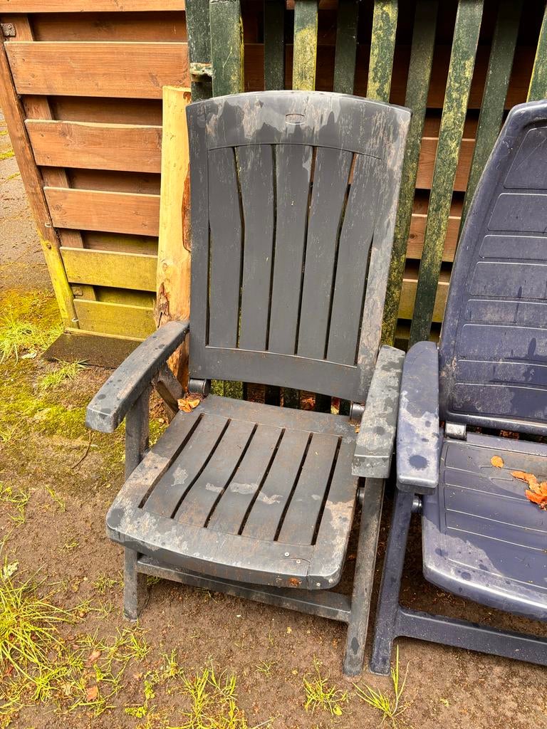 Gratis terrasstoelen - diverse modellen, Tuin en Terras, Tuinstoelen, Ophalen, Gebruikt, Kunststof, Stapelbaar