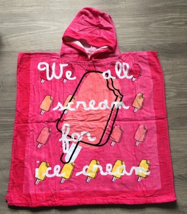 Nieuwe roze badponcho 60 x 120 cm, Meisje, One size, Nieuw, Ophalen of Verzenden