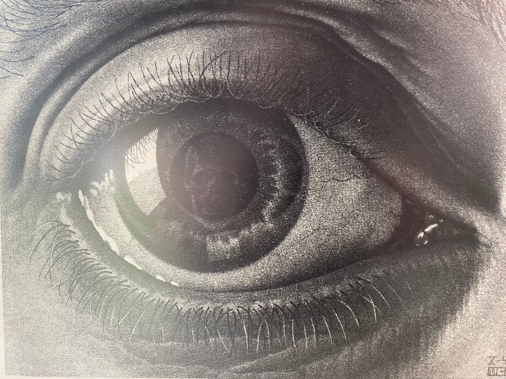 Originele M.C. Escher Kunstposter 'Het Oog' Vintage Jaren 70, Ophalen of Verzenden