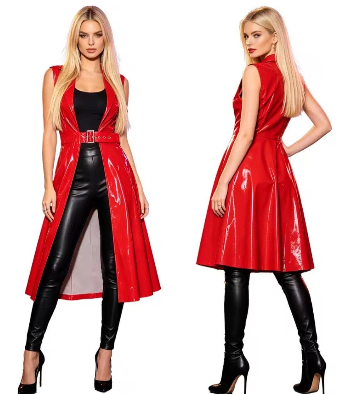 Prachtige Lak Over Coat Dress, tm 3XL, Kleding | Dames, Jurken, Verzenden, Nieuw, Onder de knie