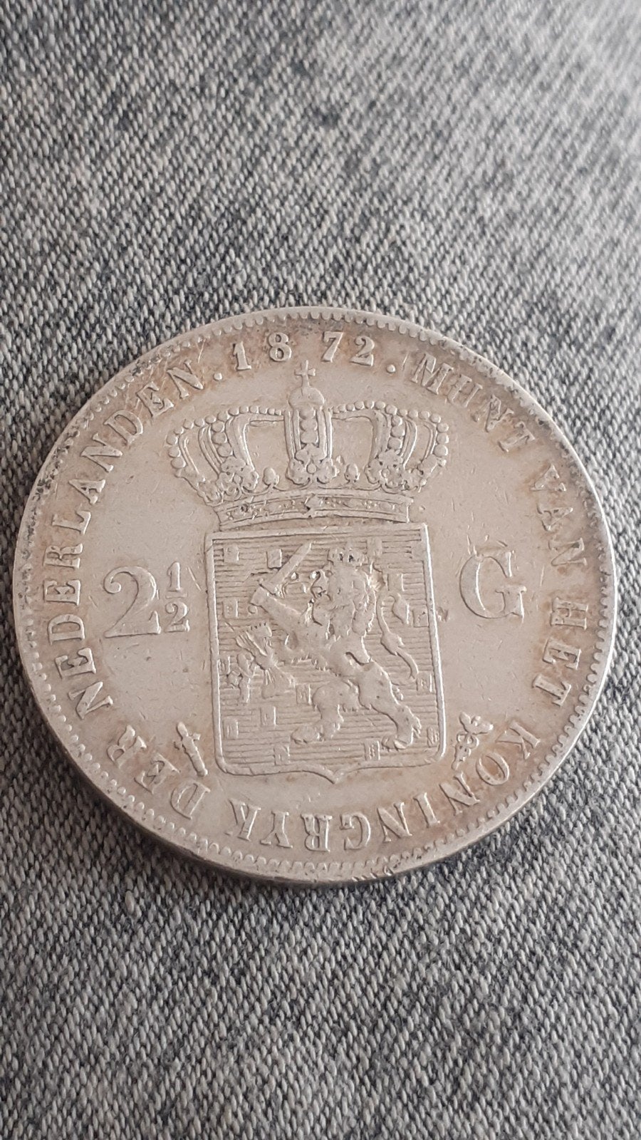 Rijksdaalder 1872 Willem III - Slechte Kwaliteit Zilver, Postzegels en Munten, Munten | Nederland, Verzenden, Koning Willem III
