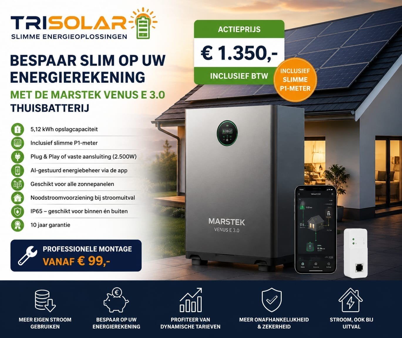 Thuisbatterij vanaf €1350 (Incl.BTW), Ophalen of Verzenden, Nieuw