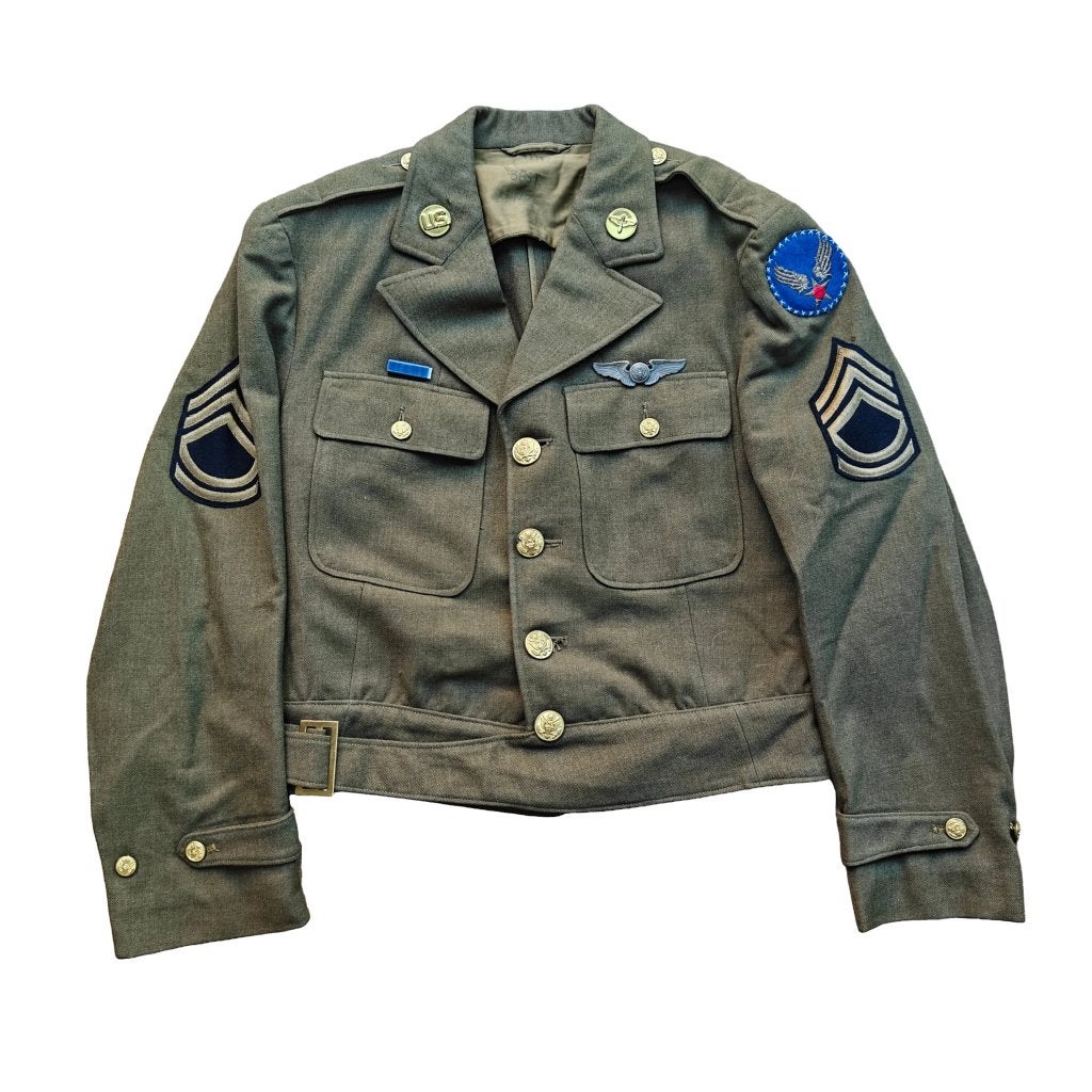 WWII US British Tailored Ike Jacket 9th Air Force Named, Ophalen of Verzenden, Luchtmacht, Amerika, Embleem of Badge