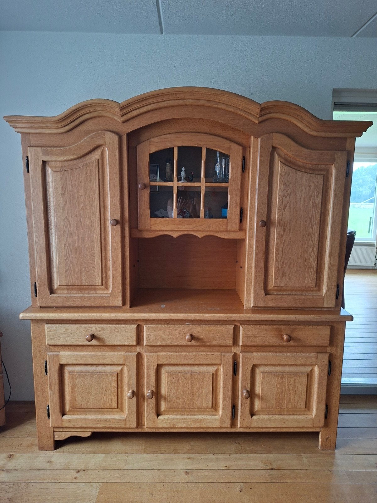 Massief Eiken Dressoir / Buffetkast - Landelijke Stijl, Ophalen, Gebruikt, Met deur(en), 200 cm of meer