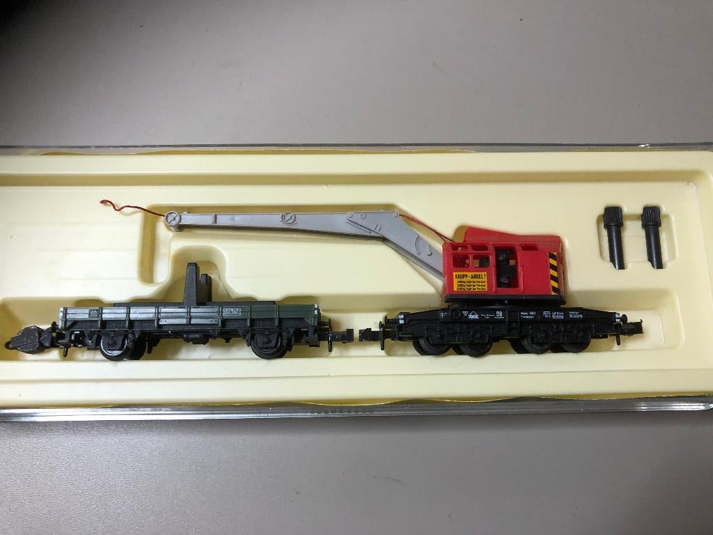 Trix 3590 Kraanwagen met hulpwaging zgan ovp, Hobby en Vrije tijd, Modeltreinen | N-Spoor, Gelijkstroom, Trix, Wagon, Ophalen of Verzenden
