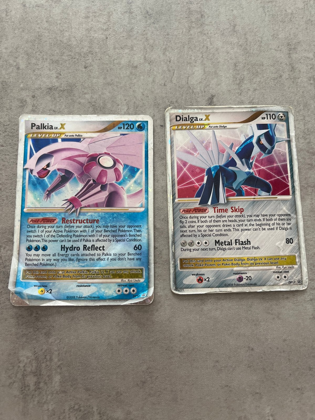Palkia LV.X & Dialga LV.X Pokémon kaarten, Ophalen of Verzenden, Gebruikt, Meerdere kaarten