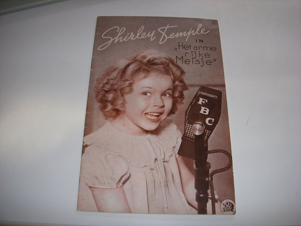 Programmaboekje Shirley Temple 'Het arme rijke Meisje' 1936, Ophalen of Verzenden, Gebruikt, Tv, Gebruiksvoorwerp