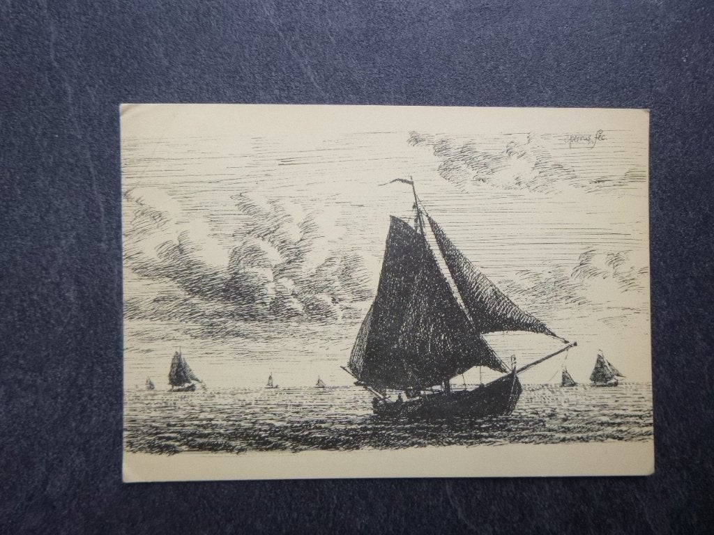 Enkhuizen, zuiderzee museum pen tekening, Verzenden, 1980 tot heden, Gelopen, Noord-Holland