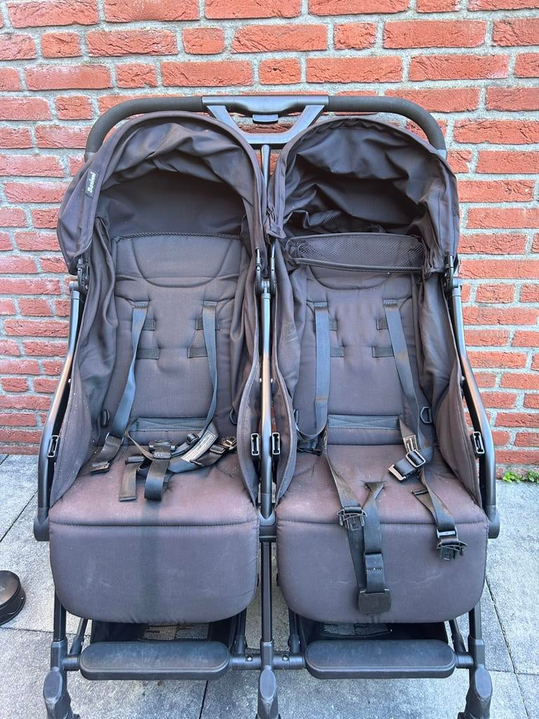 Baninni Dubbele Buggy Compact   Zwart Tweeling 2 Kinderen, Ophalen of Verzenden, Zo goed als nieuw