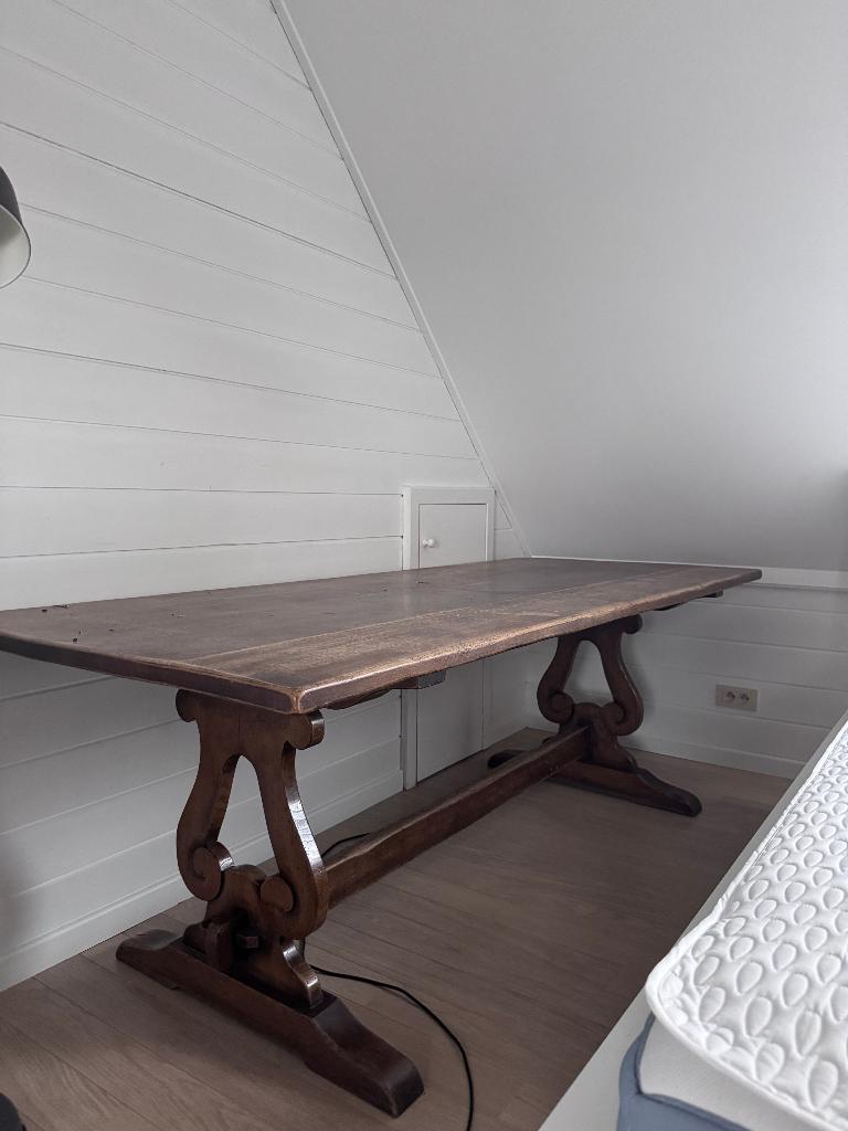 English Oak Dining Table, Ophalen, Rechthoekig, Eikenhout, 50 tot 100 cm