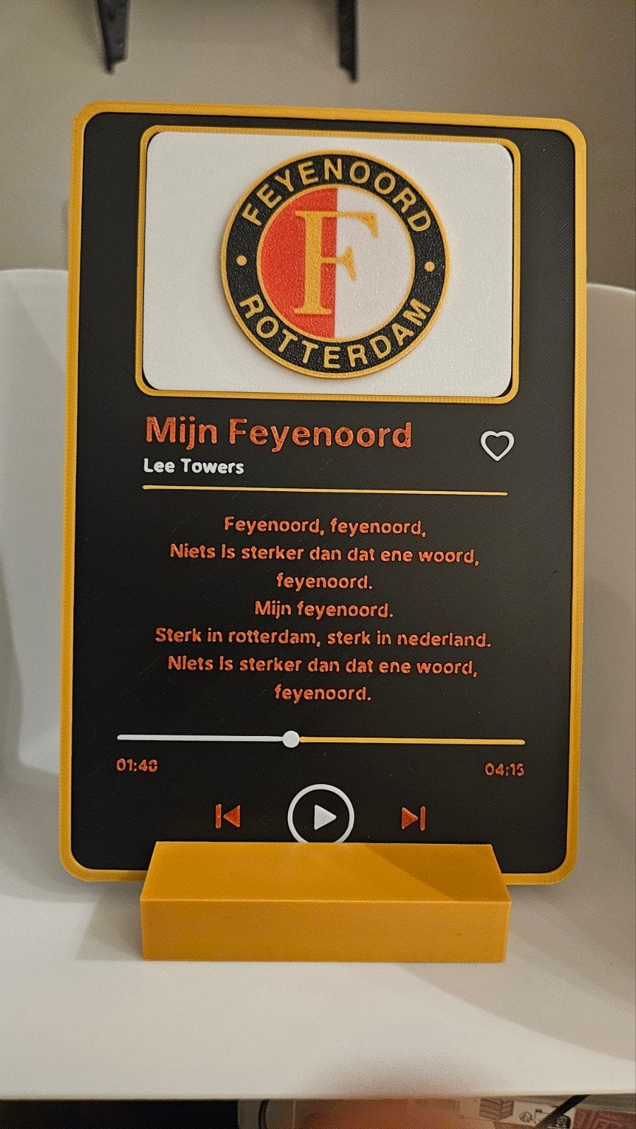 Feyenoord Songtekst Plaatje - Mijn Feyenoord Lee Towers, Verzamelen, Info@customcreations.nl, Nieuw, Custom Creations, Ophalen of Verzenden
