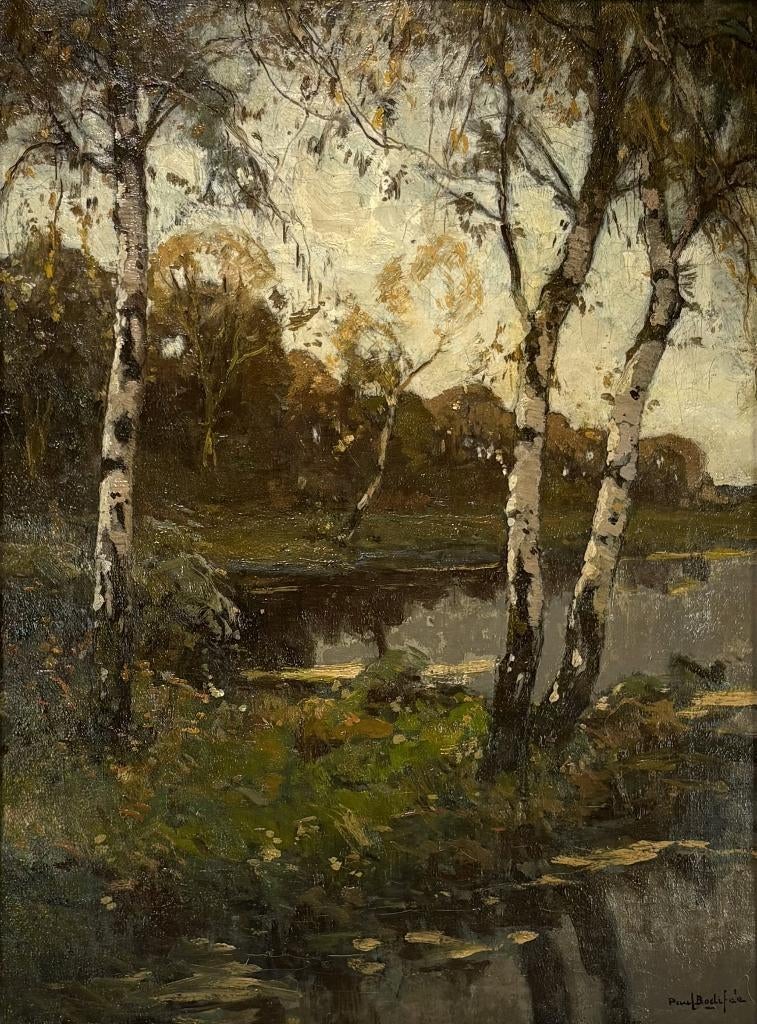 304. Olieverfschilderij, Paul Bodifée - boslandschap., Antiek en Kunst, Kunst | Schilderijen | Klassiek, Ophalen of Verzenden