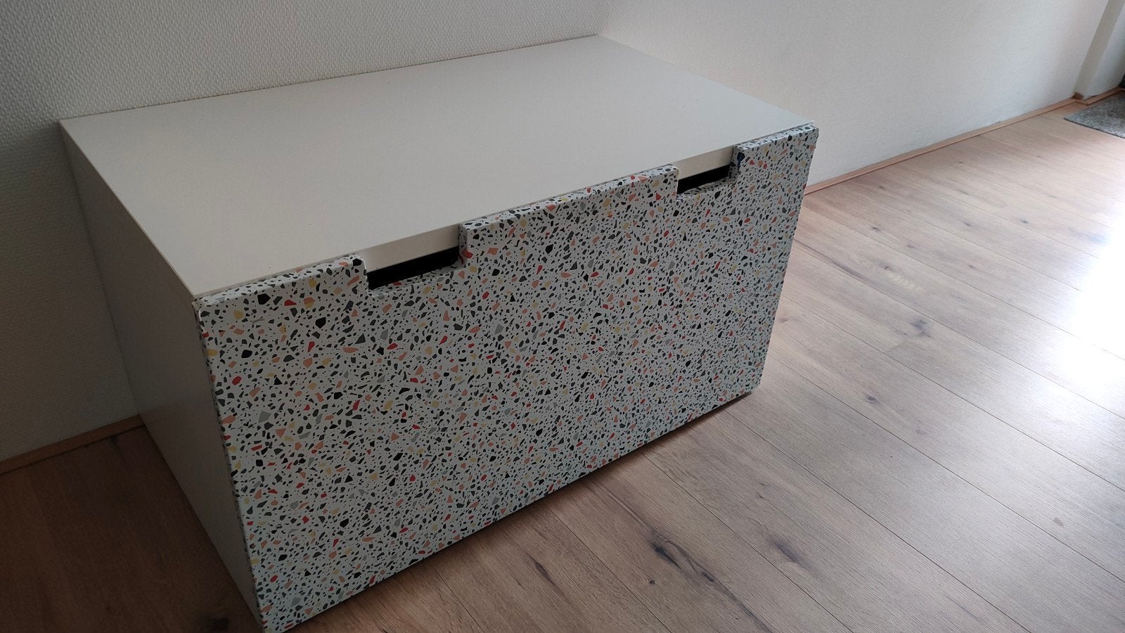 Ikea SMÅSTAD Bank met lade, wit, 90x50x48 cm - unieke folie, Overige materialen, Gebruikt, 1 of 2 laden, Minder dan 100 cm
