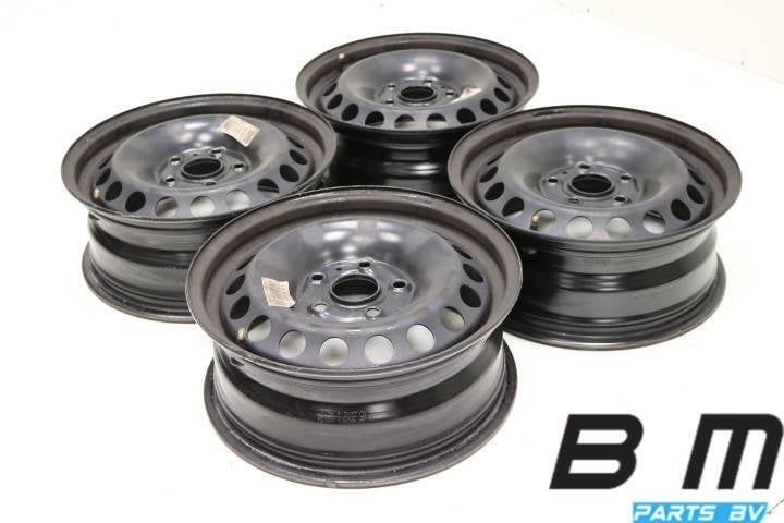 Set 15 inch stalen velgen VW Golf 6 / A3 8P 1K0601027AG, Auto-onderdelen, Gebruikt, Velg(en)