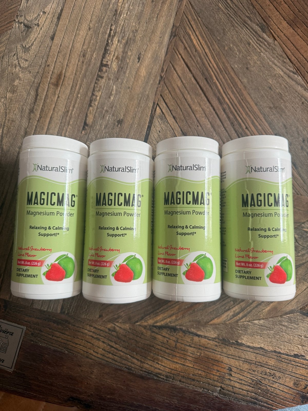 4x NaturalSlim MagicMag Magnesium Poeder Aardbei-Limoen, Ophalen of Verzenden, Nieuw, Poeder of Drank