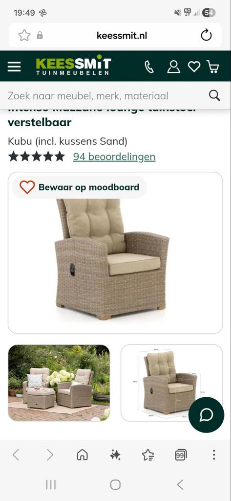 Rough Tuinset met Grote Tafel en 6 Comfortabele Stoelen, Ophalen, Zo goed als nieuw