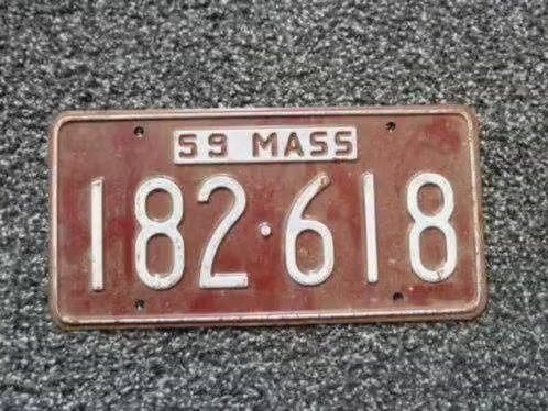Kentekenplaat licenseplate Massachusetts 1959 USA, Verzenden, Gebruikt, Auto's