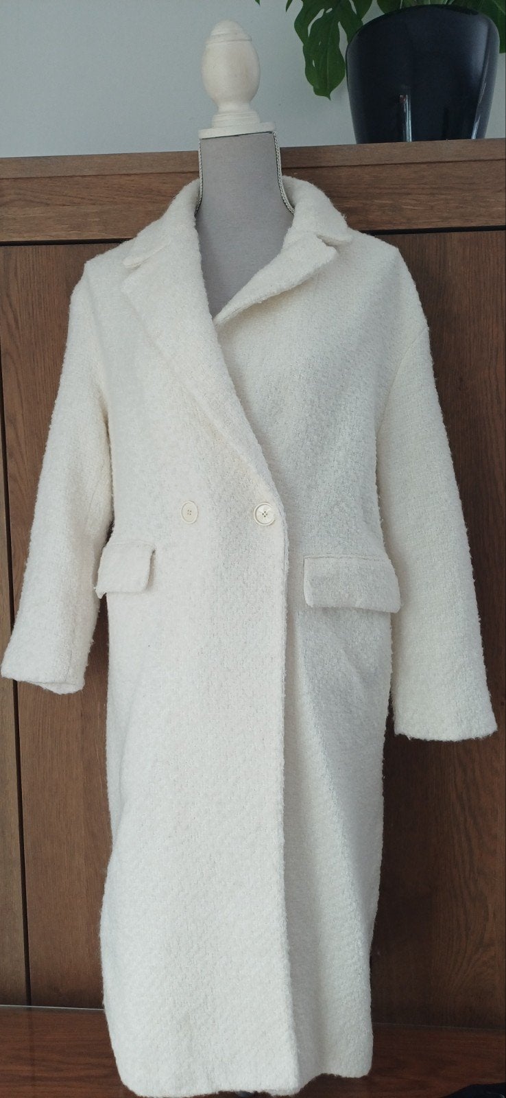 Witte teddy jas van Zara - Maat XS, Ophalen of Verzenden, Maat 34 (XS) of kleiner, Gedragen, Wit