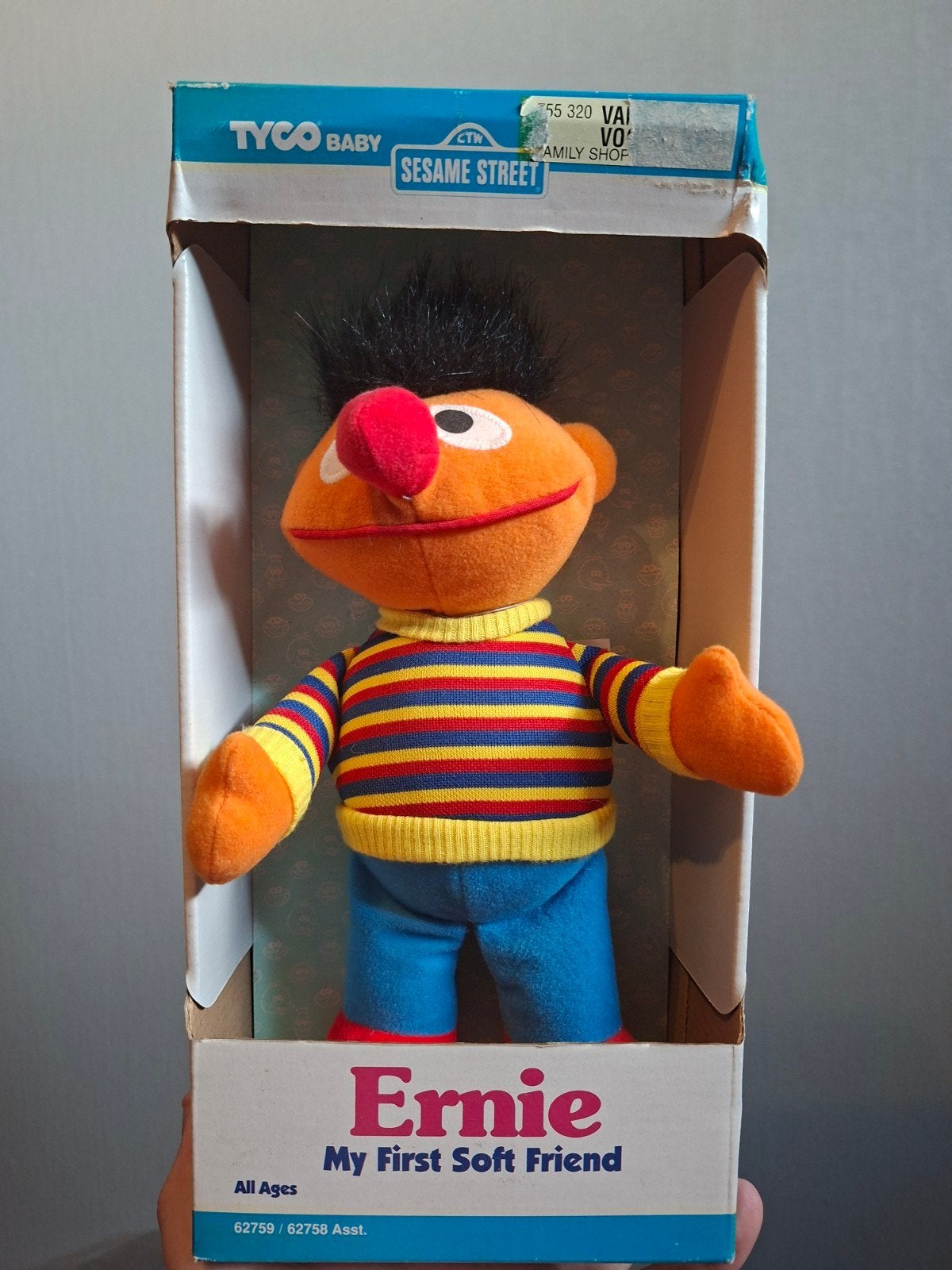 Tyco Baby Sesamstraat Ernie Knuffel - My First Soft Friend, Overige merken, Overige karakters, Overige typen, Ophalen of Verzenden