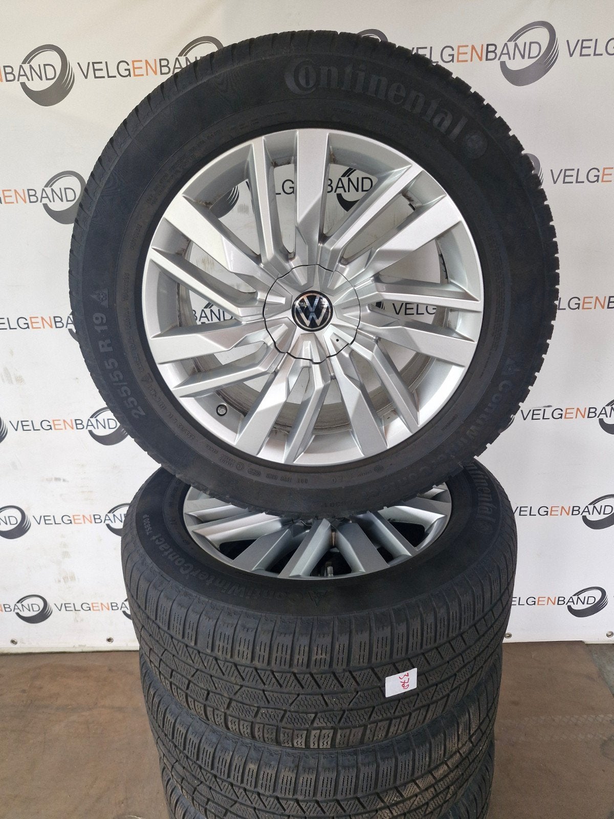 Winterset VW Toureq 5x112 66.5 255 55 19 winterbanden Q7, 19 inch, Gebruikt, 255 mm, .
