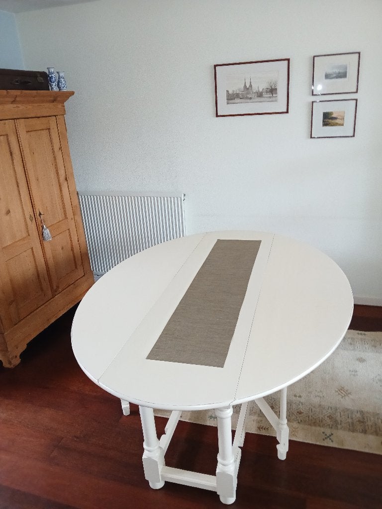 Ovale eettafel/side table, Ophalen, 100 tot 150 cm, Zo goed als nieuw, Vijf personen of meer