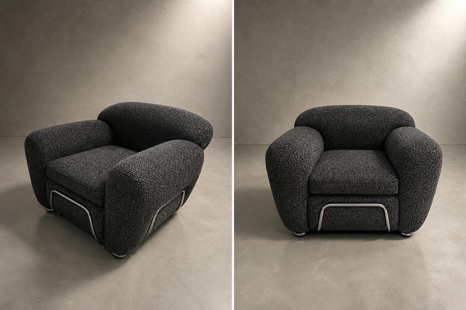 Italiaanse chromen tubular fauteuil 1970, Huis en Inrichting, Fauteuils, Ophalen of Verzenden, Gebruikt, 50 tot 75 cm