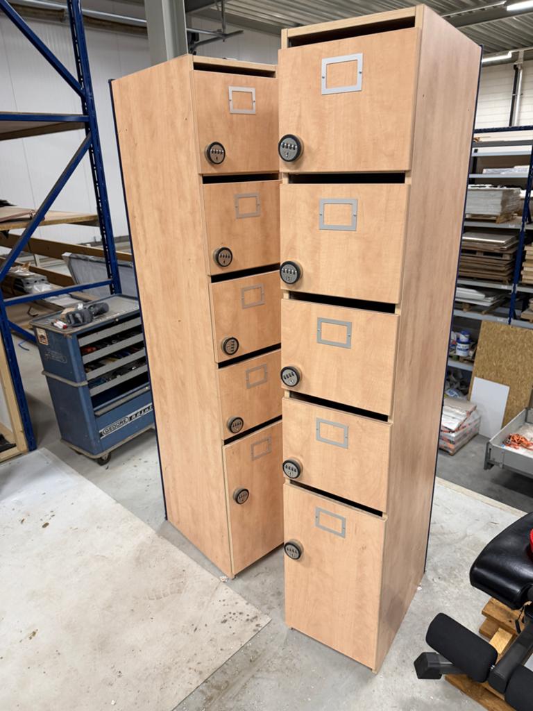 Houten Lockers met Cijferslot - Set van 2, Ophalen, Gebruikt