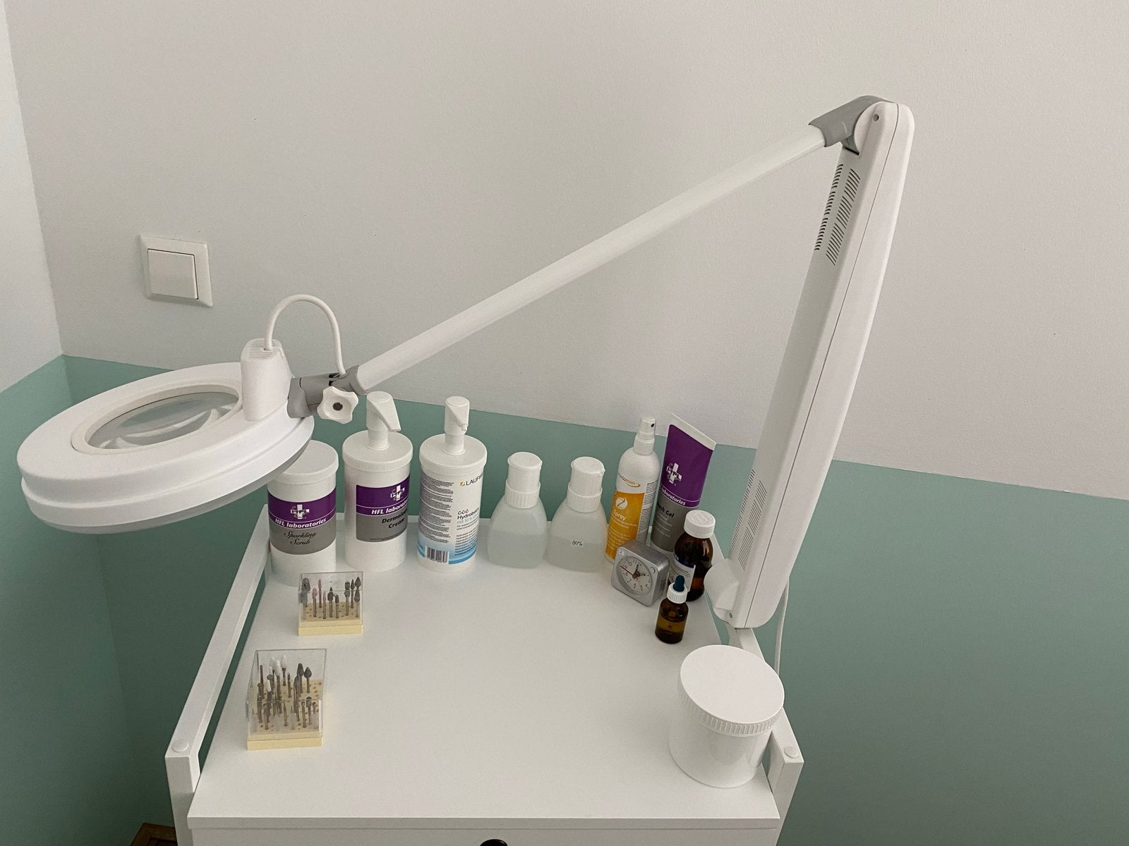 Loeplamp voor pedicure/schoonheidsspecialiste, Hobby en Vrije tijd, Vergrootglazen, Loepen en Loeplampen, Ophalen, Gebruikt, Loeplamp