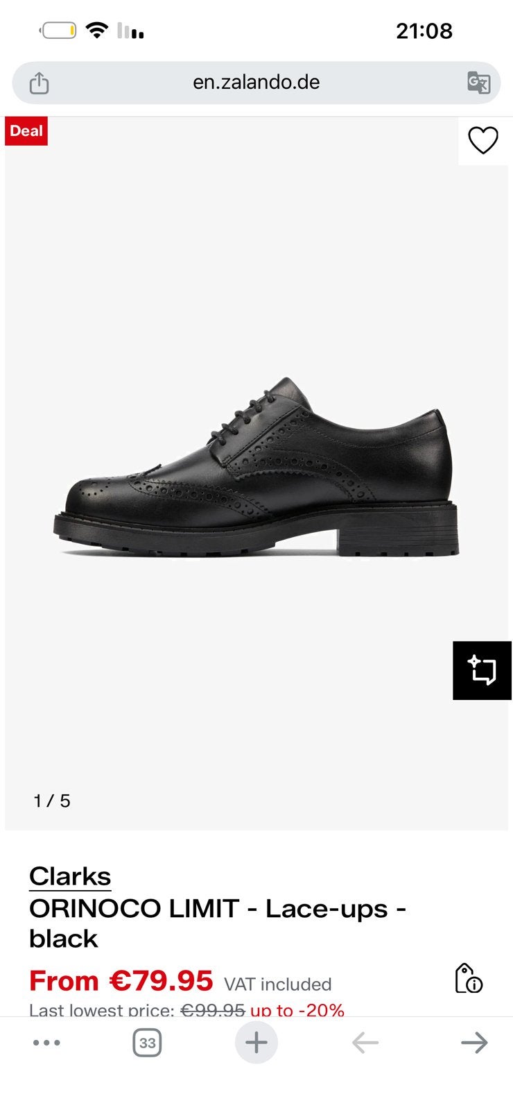 Clarks Orinoco Limit Zwart, Ophalen, Zo goed als nieuw, Zwart