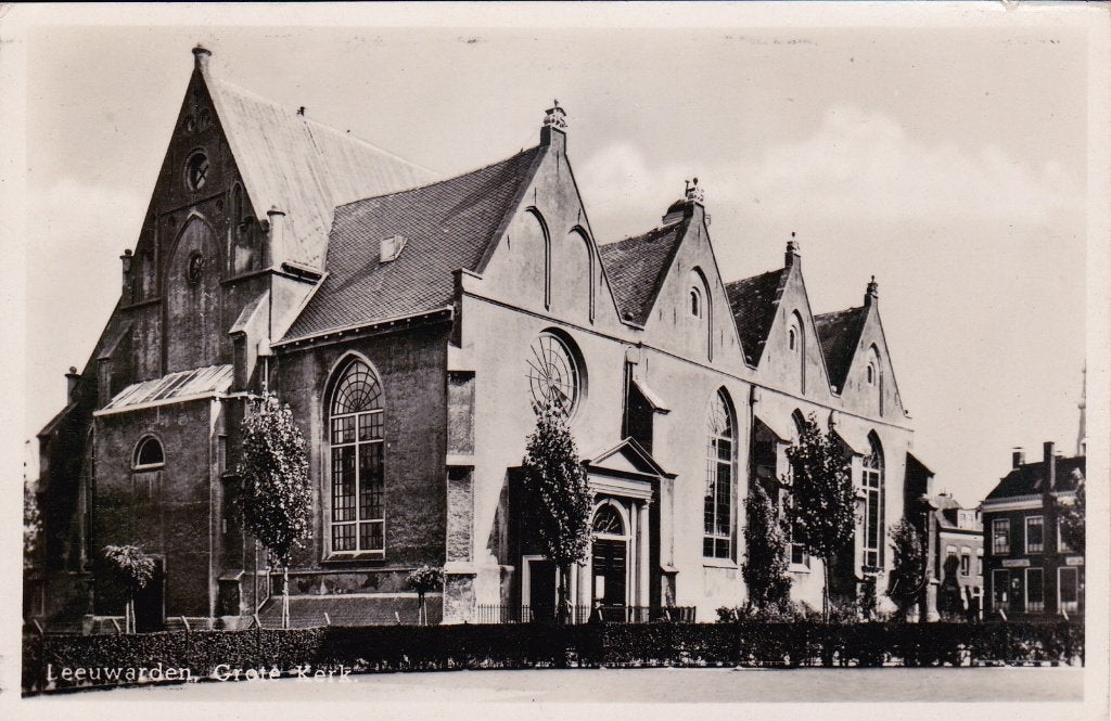 01615 Leeuwarden - Grote kerk - gel. 1955, Verzenden, 1940 tot 1960, Gelopen, Friesland