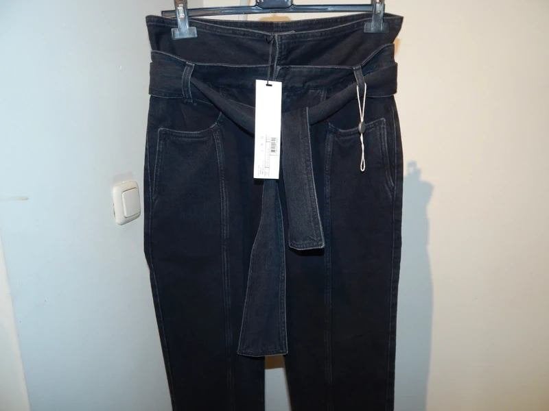 IRO aparte donkere jeans broek band eraan Nieuw mt 40, Maat 38/40 (M), Verzenden, Zwart, Nieuw