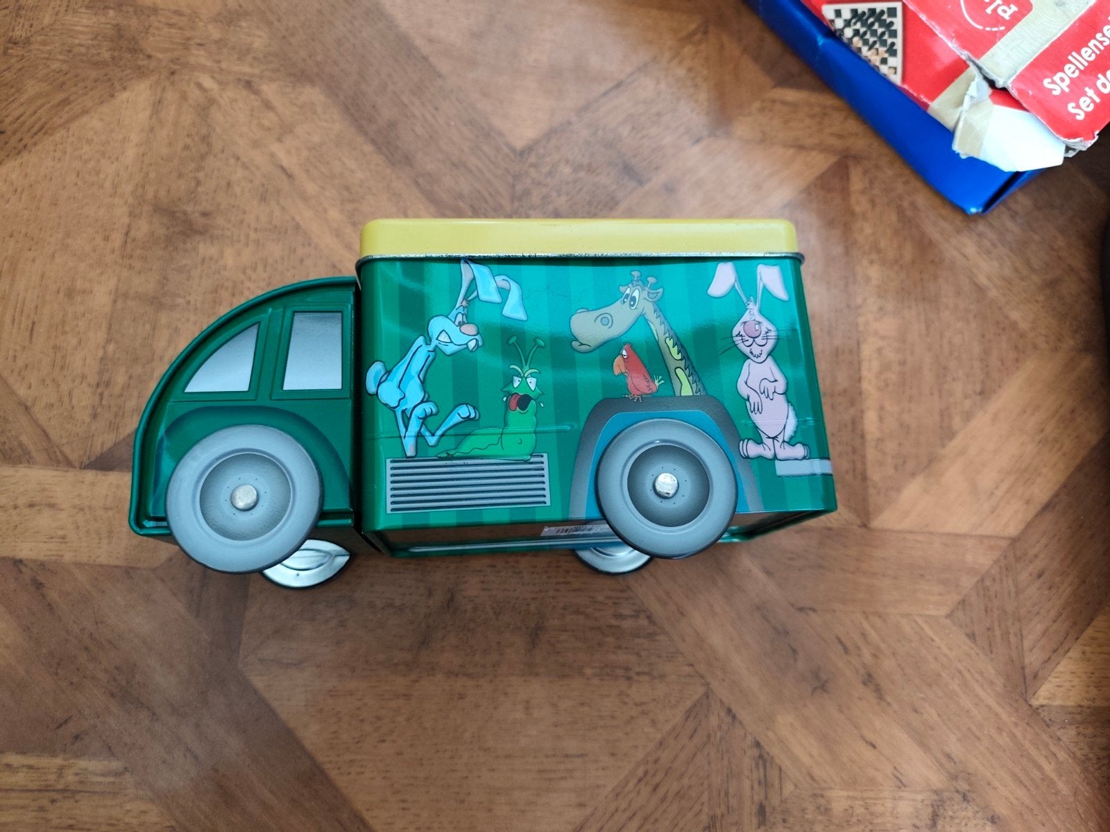 Vrachtwagen blik met dieren erop, Verzamelen, Ophalen of Verzenden, Gebruikt, Overige, Overige merken
