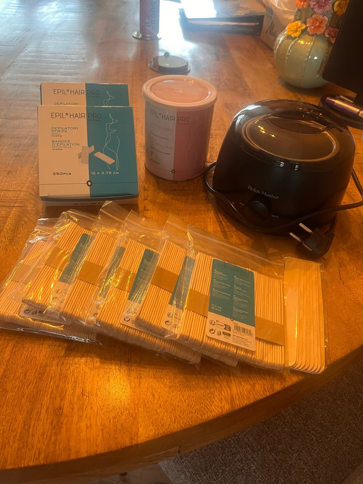 Waxapparaat met wax, strips en spatels - Complete set, Ophalen, Zo goed als nieuw, Overige typen