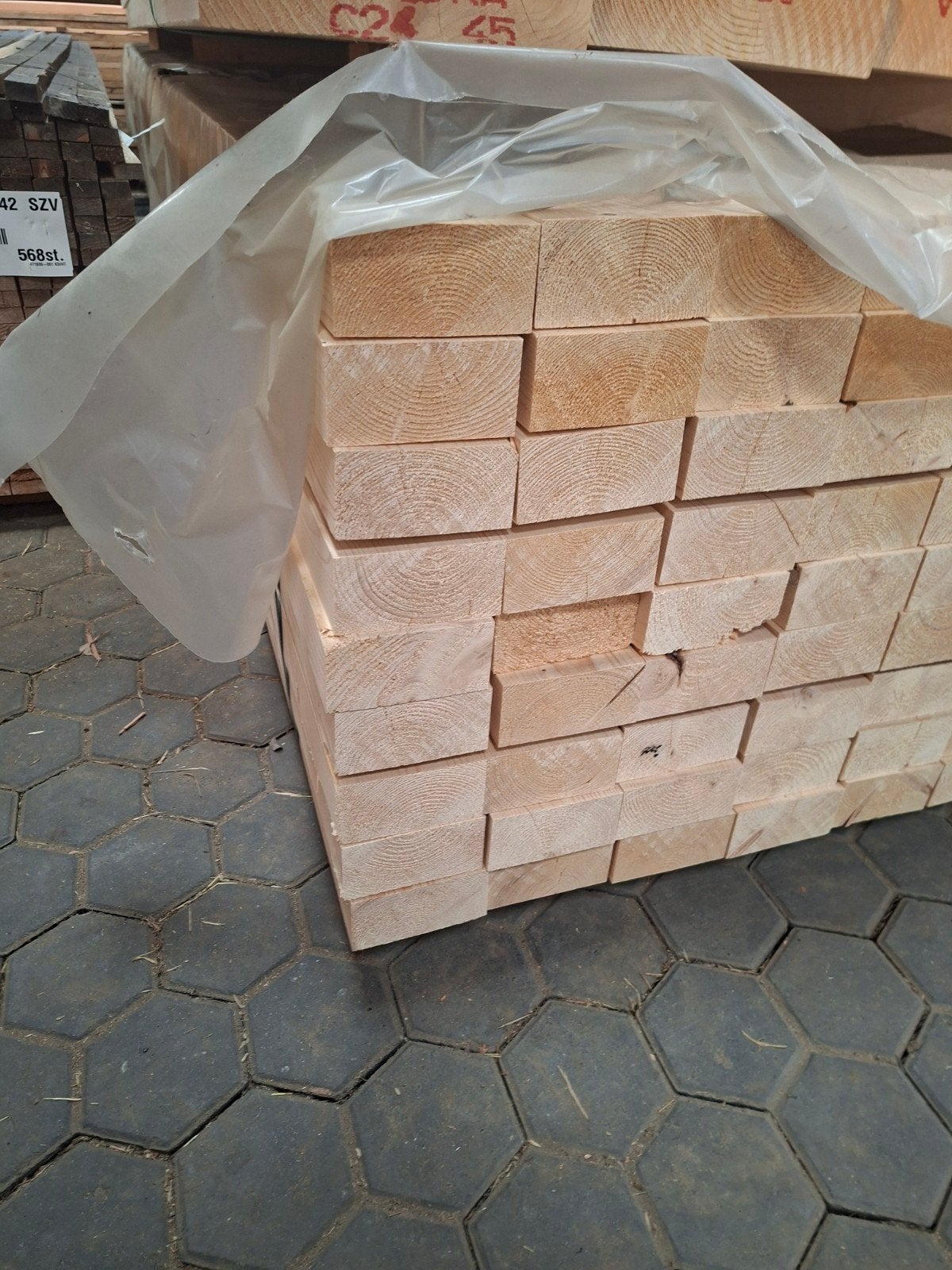 Vuren balken 63x125mm, 4.8m lang - 81stuks beschikbaar, Nieuw, Ophalen of Verzenden, Balk, Vuren
