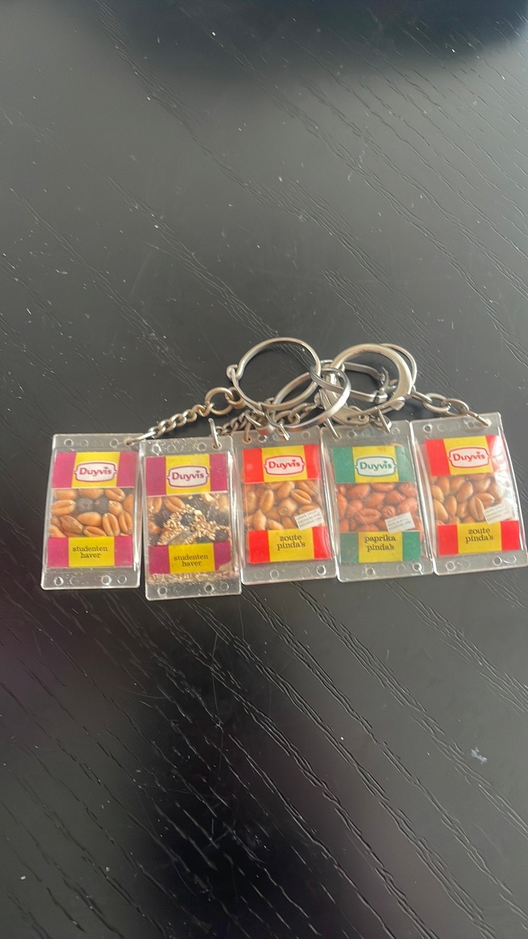 Duyvis sleutelhangers set 5x vintage reclame, Verzamelen, Sleutelhangers, Zo goed als nieuw, Merk, Verzenden