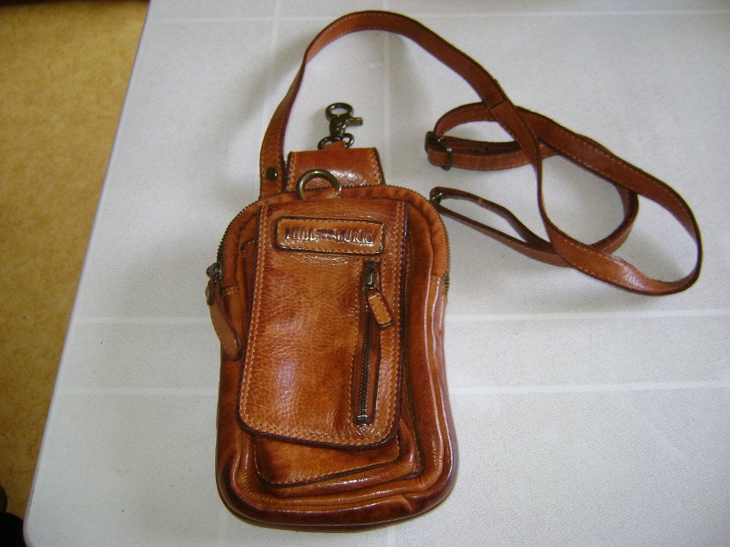 bruin leren heren heuptas hill burry voorvak met rits 20hx13, Sieraden, Tassen en Uiterlijk, Overige merken, Gebruikt, Bruin, Ophalen of Verzenden