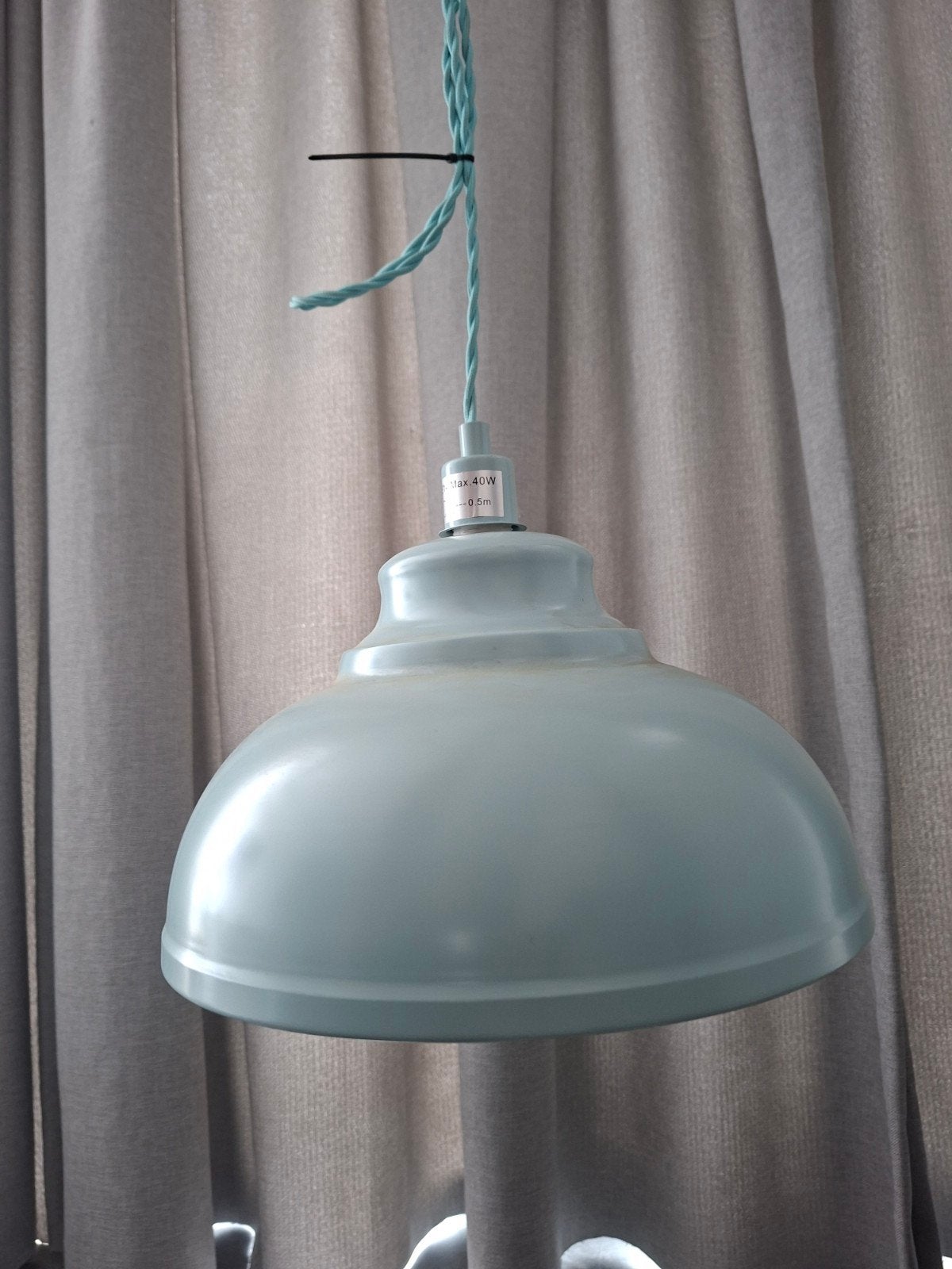 lichtblauwe hanglamp lichtgewicht als nieuw, Ophalen of Verzenden, Zo goed als nieuw, Kunststof