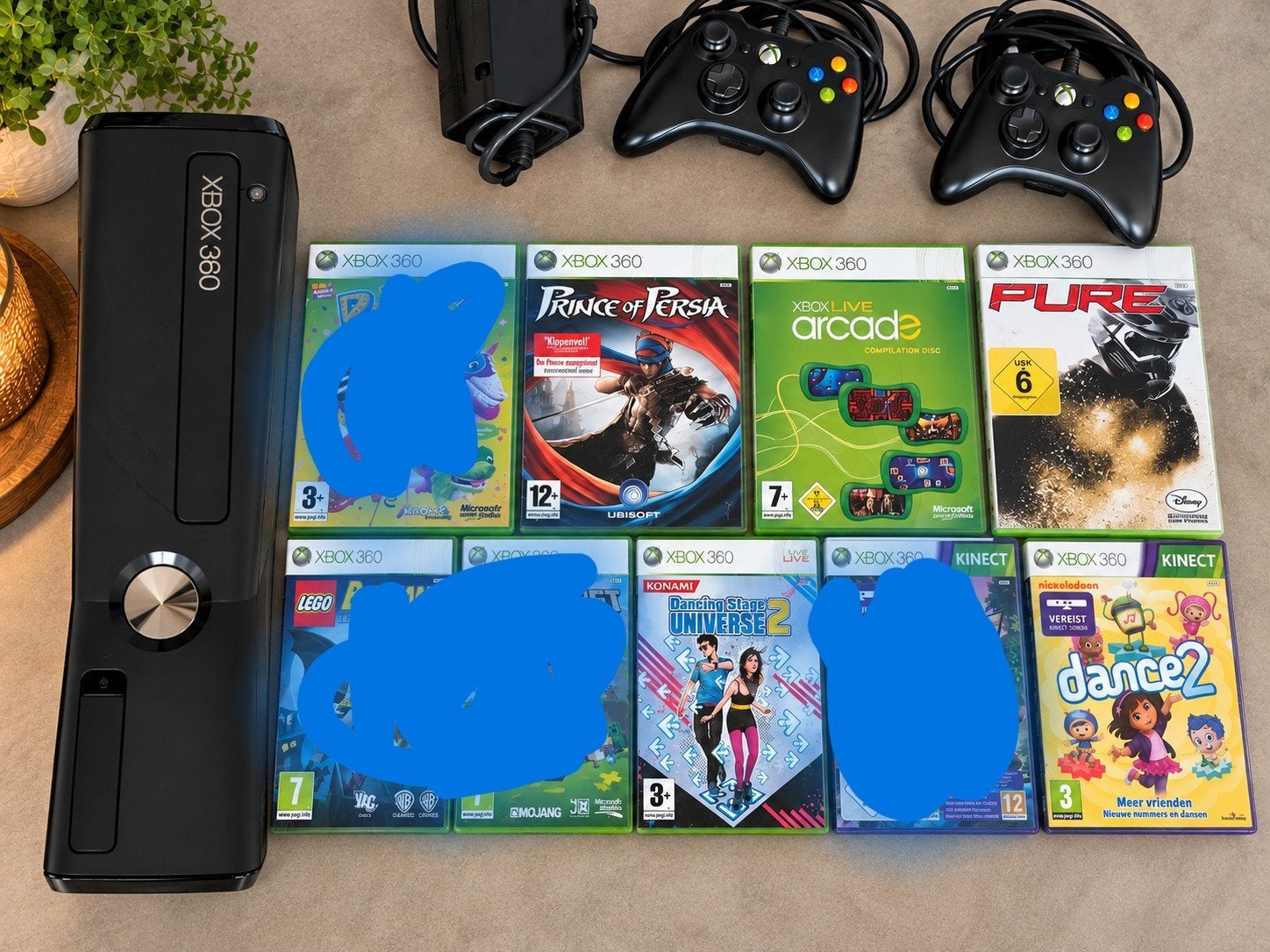 Xbox 360 met 13 spellen en Kinect, Spelcomputers en Games, Ophalen, Met games, Met 1 controller, 250 GB