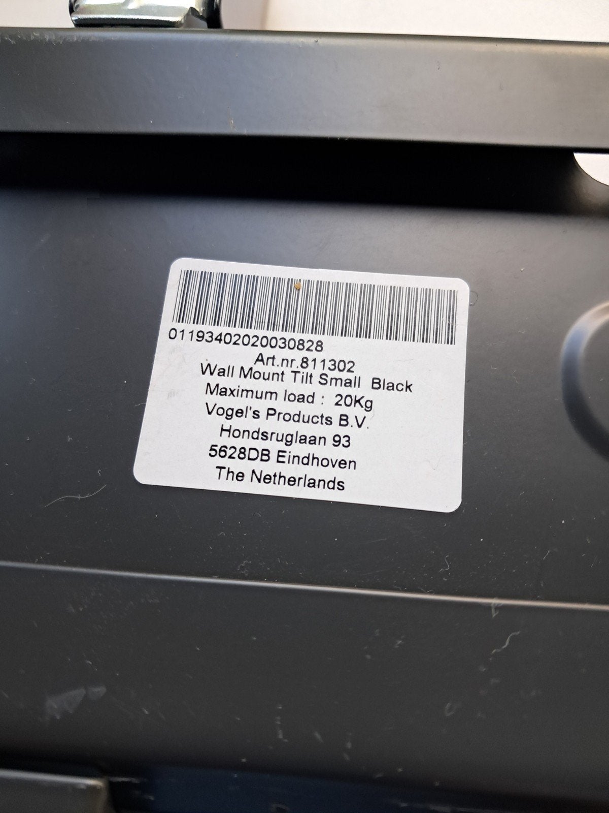 Vogel's Wall Mount Tilt Small Zwart - Max 20kg, Ophalen of Verzenden, Zo goed als nieuw