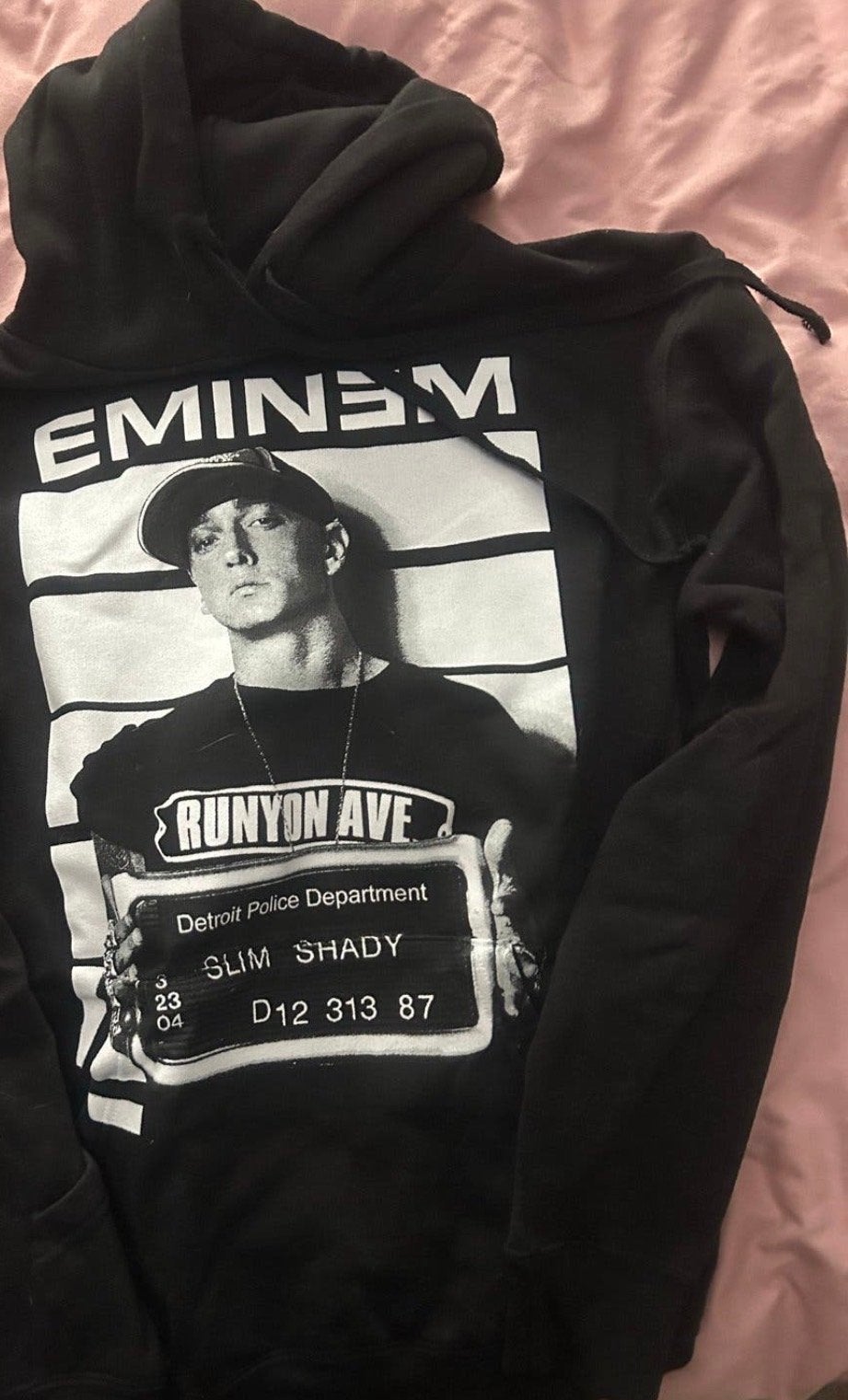 Eminem Hoodie Zwart - Slim Shady Runyon Ave maat s, Ophalen of Verzenden, Gedragen