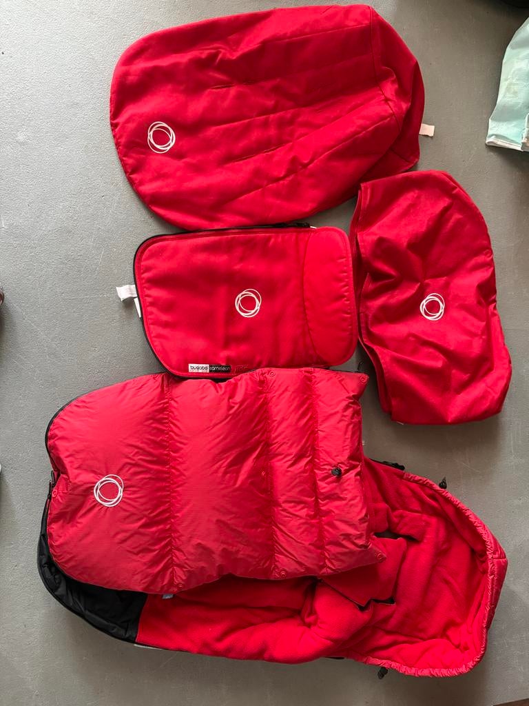 Rode Bugaboo set met voetenzak, Ophalen of Verzenden, Gebruikt, Kinderwagen, Bugaboo