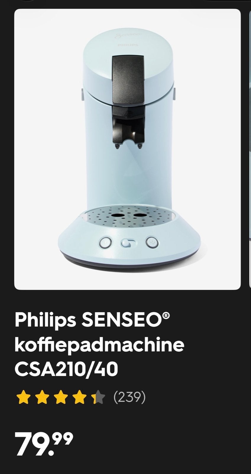 Philips Senseo CSA210/40 koffiepadmachine - Nieuw in doos, Ophalen of Verzenden, Nieuw, Koffiemachine, Koffiepads en cups