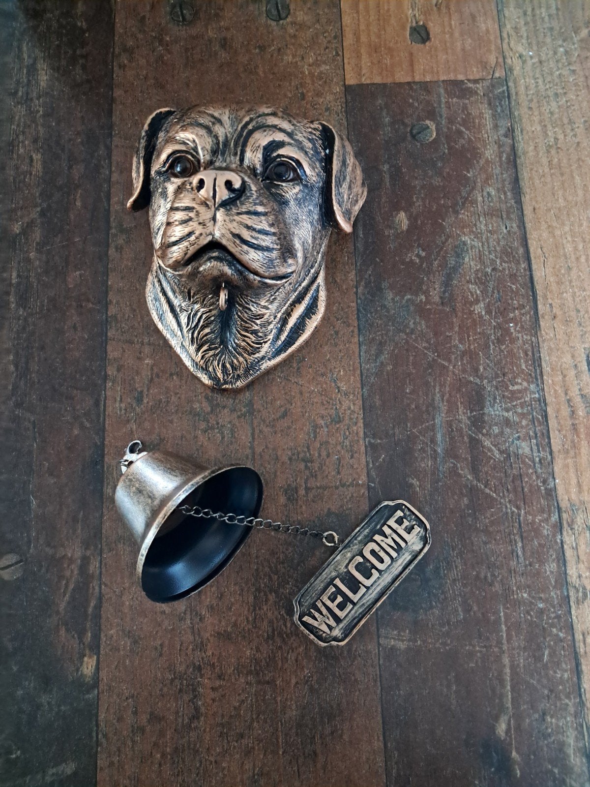 Hondenkop met bel., Ophalen, Nieuw