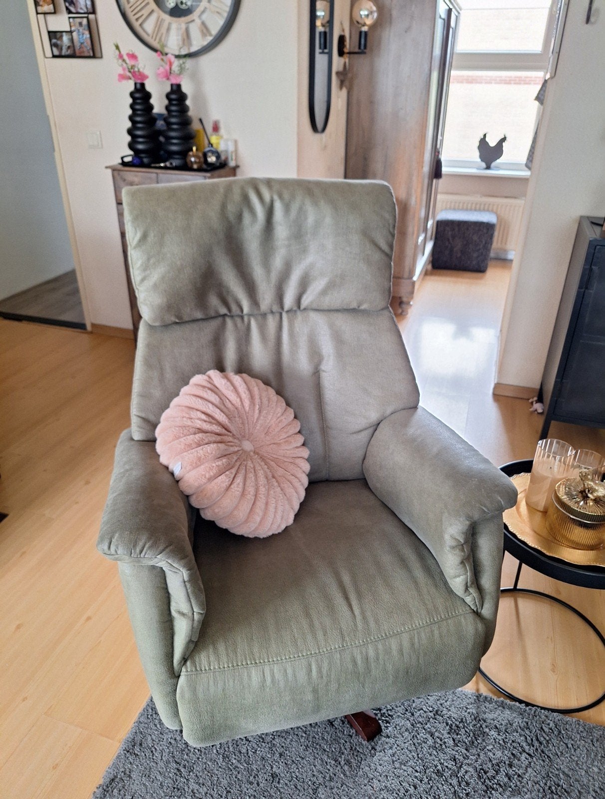 Prominent elec sta op fauteuil, 75 tot 100 cm, Ophalen of Verzenden, Zo goed als nieuw, Stof