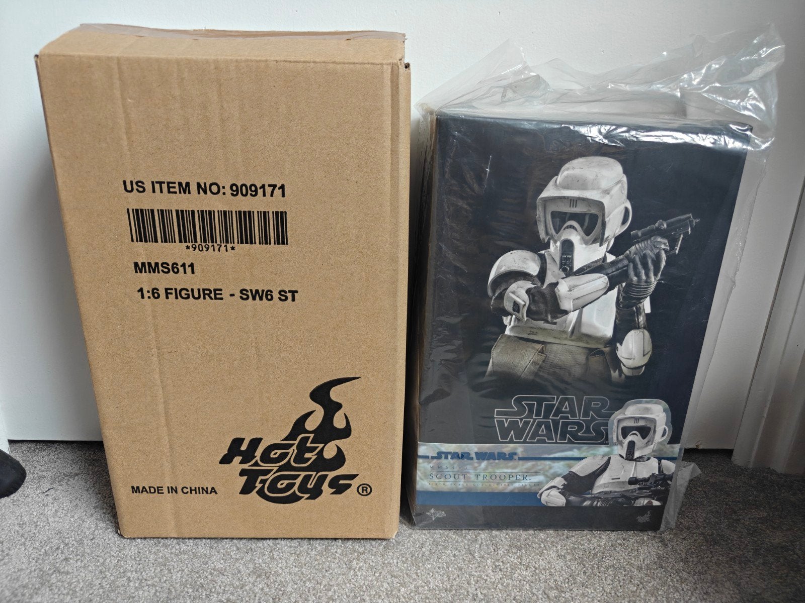 Star Wars Hot Toys Scout Trooper MMS611 Return of the Jedi, Ophalen of Verzenden, Zo goed als nieuw, Actiefiguurtje